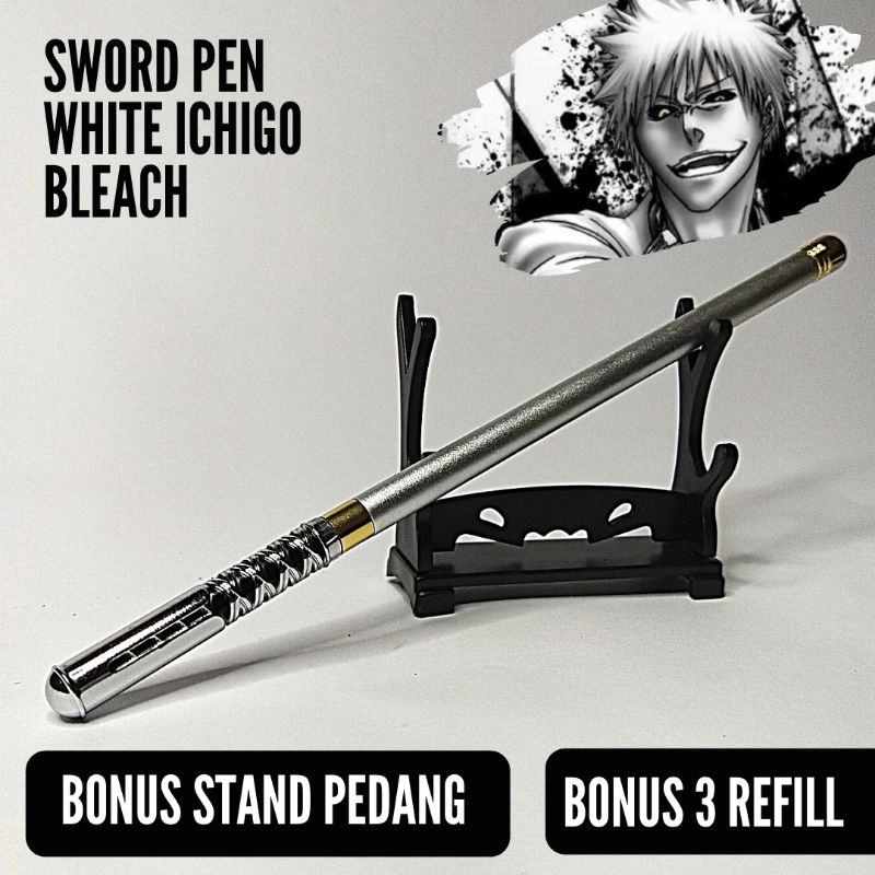 

Sword Pen anime viral Pulpen pedang mini Anime Ichigo Bleach pena anime stand Stainless Steel panjang mini ukuran pulpen
