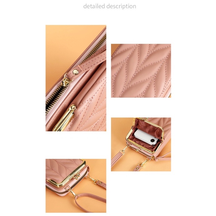 Tas Selempang Wanita mobile phone bag Baru Sederhana Wanita Tas Ponsel Ritsleting Tunggal Satu Bahu Miring Tas Kontrol Tas Multifungsi Fashion Vertikal Dompet wallet