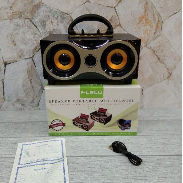 Speaker Portabel Bluetooth FLECO F-6 BT FM Radio USB Super Bass