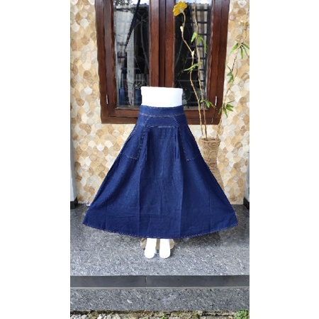 Rok Dewasa / Rok Jeans Wanita / Rok Panjang Dewasa / Rok Denim Panjang / Rok Panjang Wanita 8430