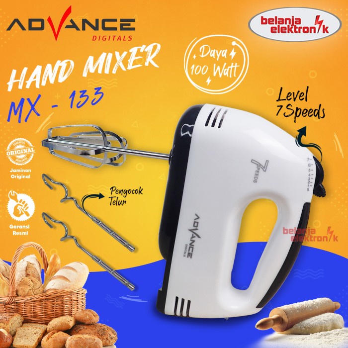 Jual Harga Advance Hand Mixer Mx 133 Pengaduk Adonan Kue Dan Roti