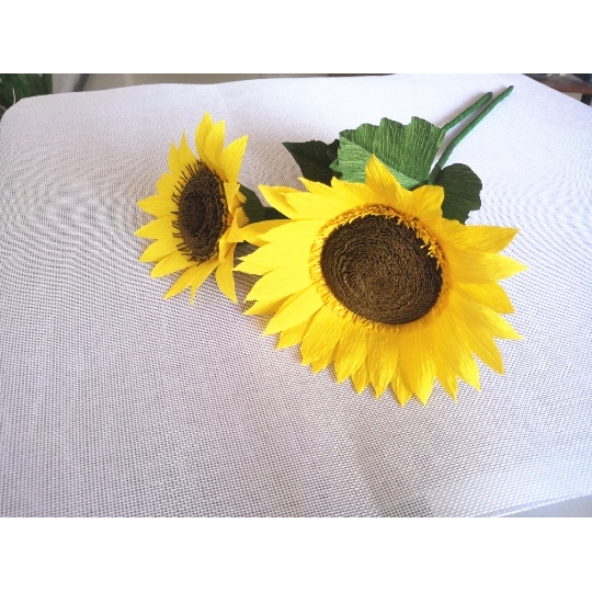 Kertas Krep Bunga Matahari Bunga Selesai Buatan Tangan Kertas Seni