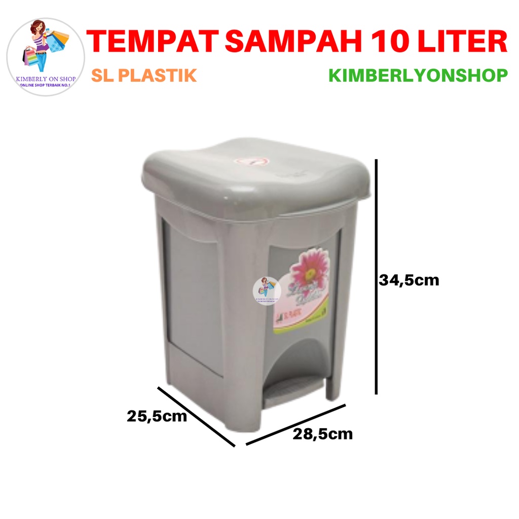 Tempat Sampah injek Livina Dust Bin 10 Liter Silver SL PLASTIC