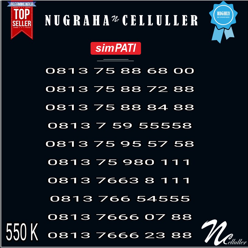 Nomor Cantik Simpati Triple 111 555  666  Kwartet 5555 Murah
