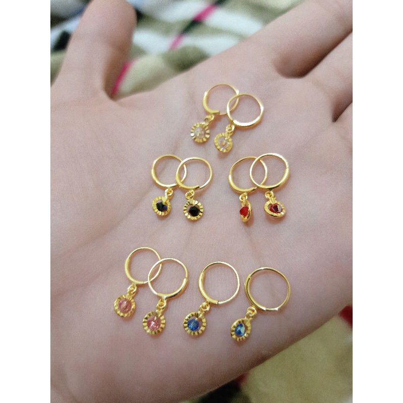 ANTING ANAK MATA PERAK LAPIS MAS 24K