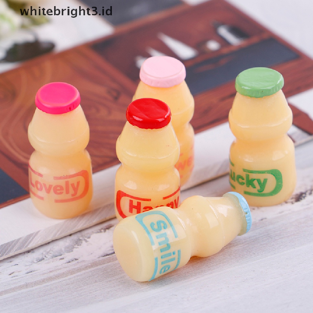 (whitebright3.id) 5pcs / lot Miniatur Minuman Susu Untuk Rumah Boneka