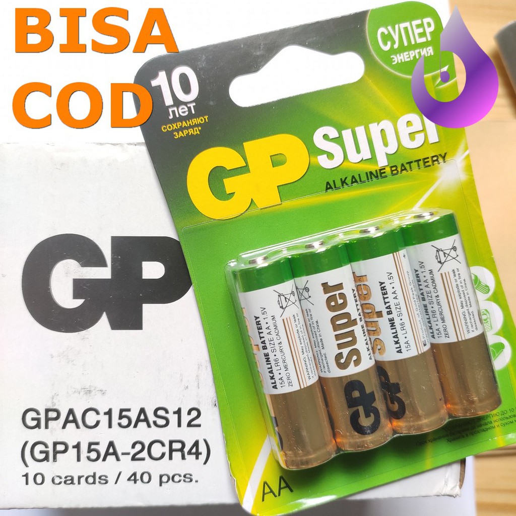 ORIGINAL BATU BATTERY BATREI GP SUPER AA A2 ISI 4 ASLI