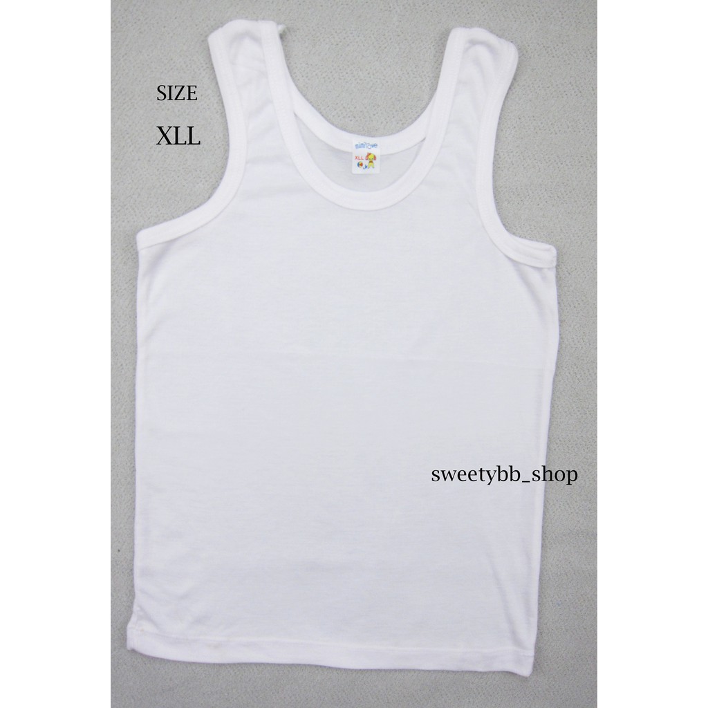 Singlet Anak /  Kaos Kutang Anak UNISEX Putih ( 12 - 15 thn) Isi 6 Pcs