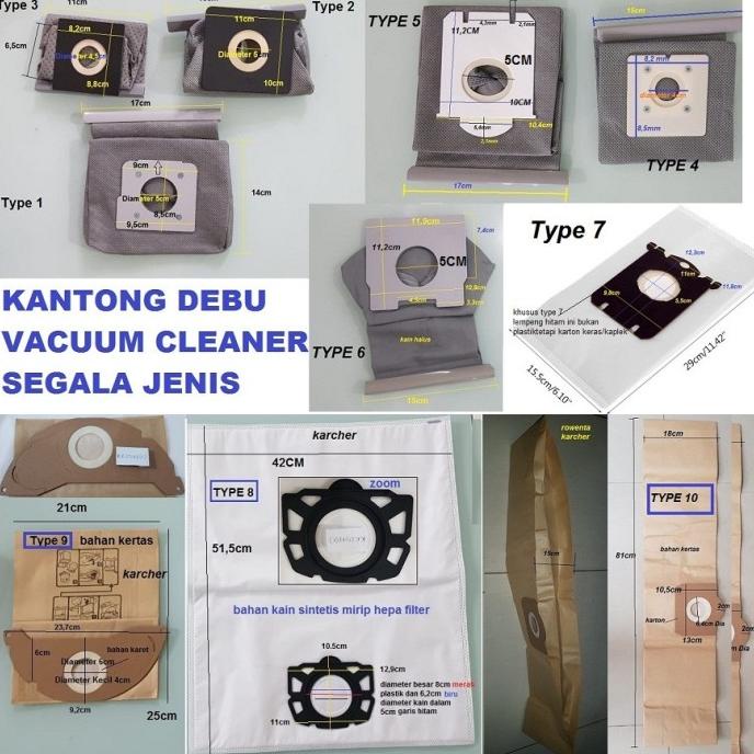 =====] Kantong Debu Vacuum Cleaner Universal Kain Non Woven Dapat Dicuci