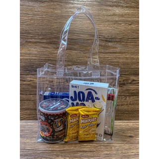 

Tas Mika PVC Polos Goodiebag Hampers Souvenir Tebal Transparant Bening Murah berbagai ukuran