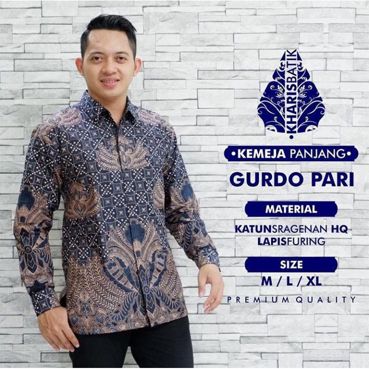 Batik Pria GURDO PARI Full Furing Bahan Katun Sragenan