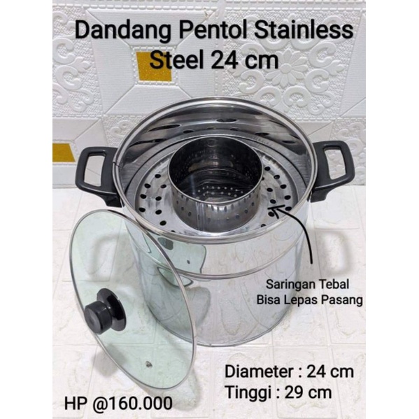 Dandang Pentol Stainles Steel Ukuran 24 cm / Dandang Bakso Stainles Steel Ukuran 24 cm