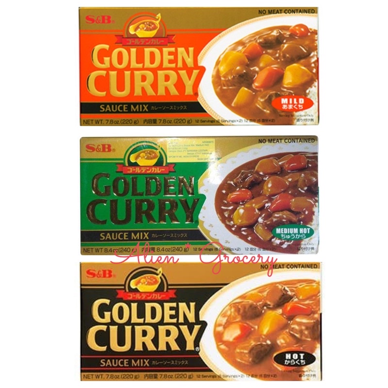 S&amp;B Golden Curry Mix Mild Medium Hot Bumbu Kari 220gr