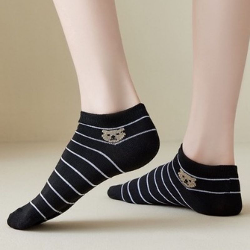 [COD] Kaos Kaki Pendek Fashion Import Semata Kaki Motif Beruang Hitam Kaos Kaki Pendek Wanita Fashion Ala Korea