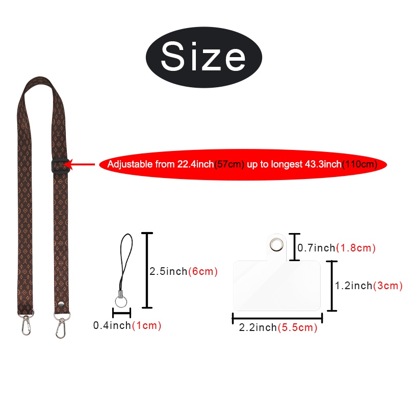 Tali Lanyard Leher 2 Warna Dapat Disesuaikan Anti Hilang Untuk Case Holder Gantungan Kunci Tas Ponsel