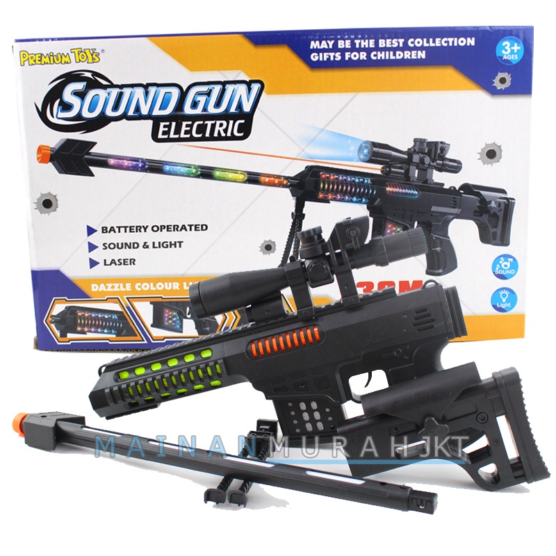 MAINANKEI MAINAN ANAK MURAH SOUND GUN ELECTRIC PR17566 TEMBAK TEMBAKAN SERBU ANAK MAINAN ANAK LAKI LAKI DENGAN LASER