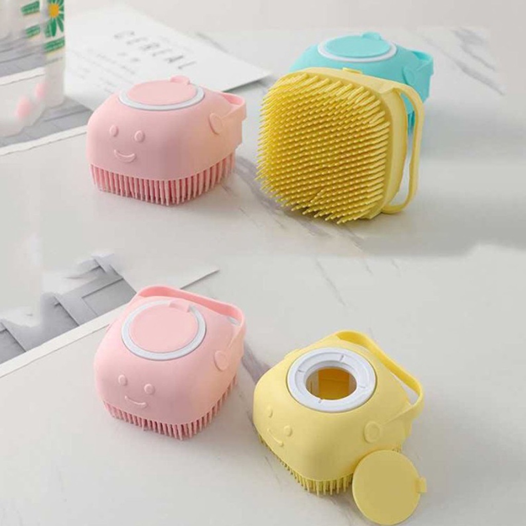 ☀ACCBAYI☀ ACC0038 Sikat Badan Bahan Silikon Lembut Sikat Kepala Shower Brush Silicone Dispenser Sabun &amp; Shampoo