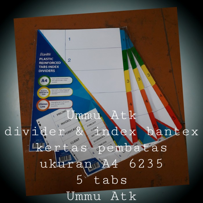 

Wow Kertas Pembatas. Kertas Dividier Ukuran A4 1-5 Index. Hot Sale
