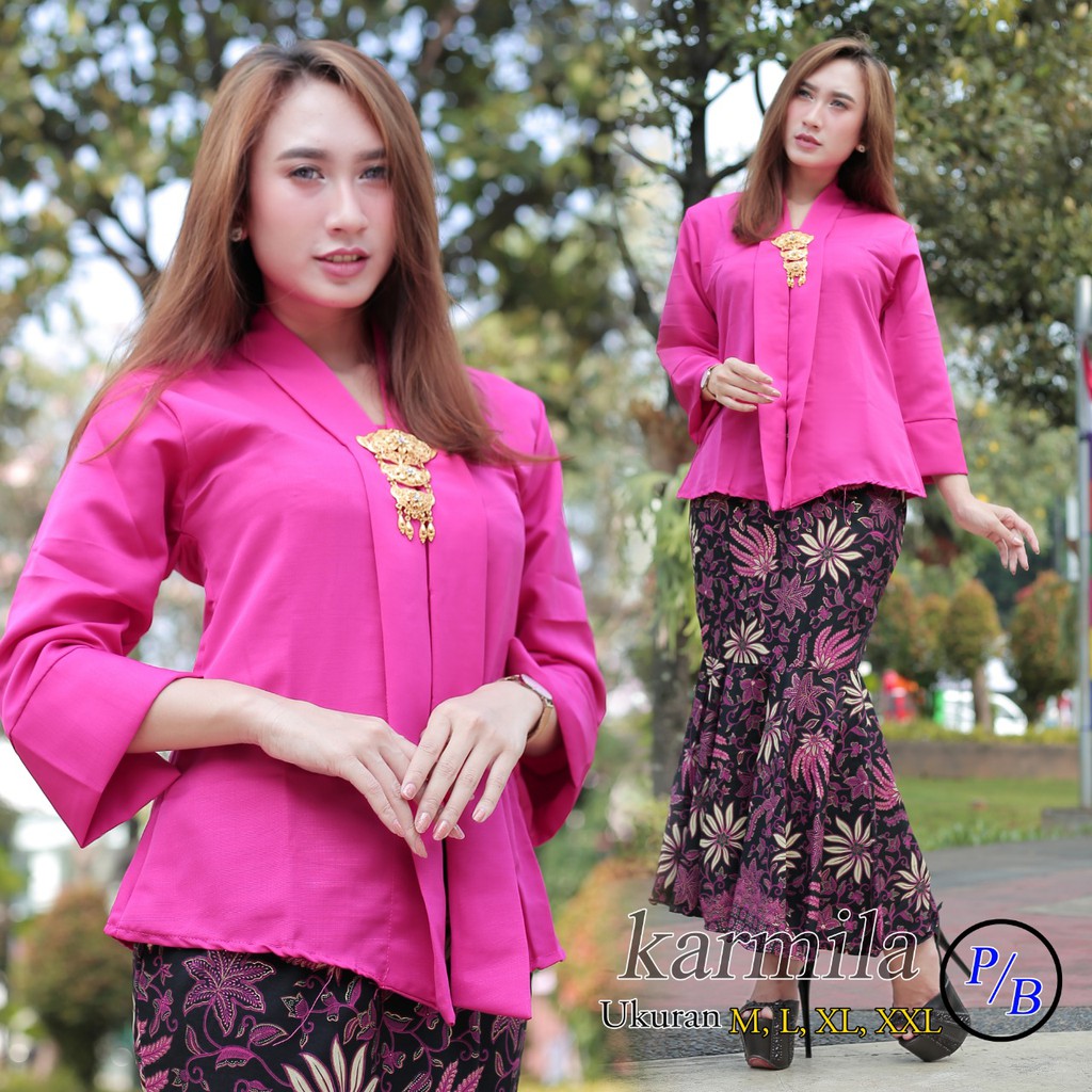 Realpict !! Set kebaya floy polos baletoli / rok duyung / kebaya modern / kebaya kartini