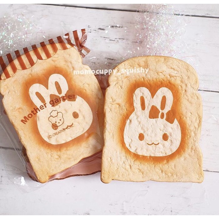 Squishy licensed slice bread rabbit by mother garden (ORI JEPANG)