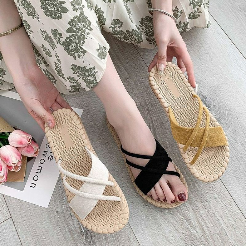 sandal suede etnik