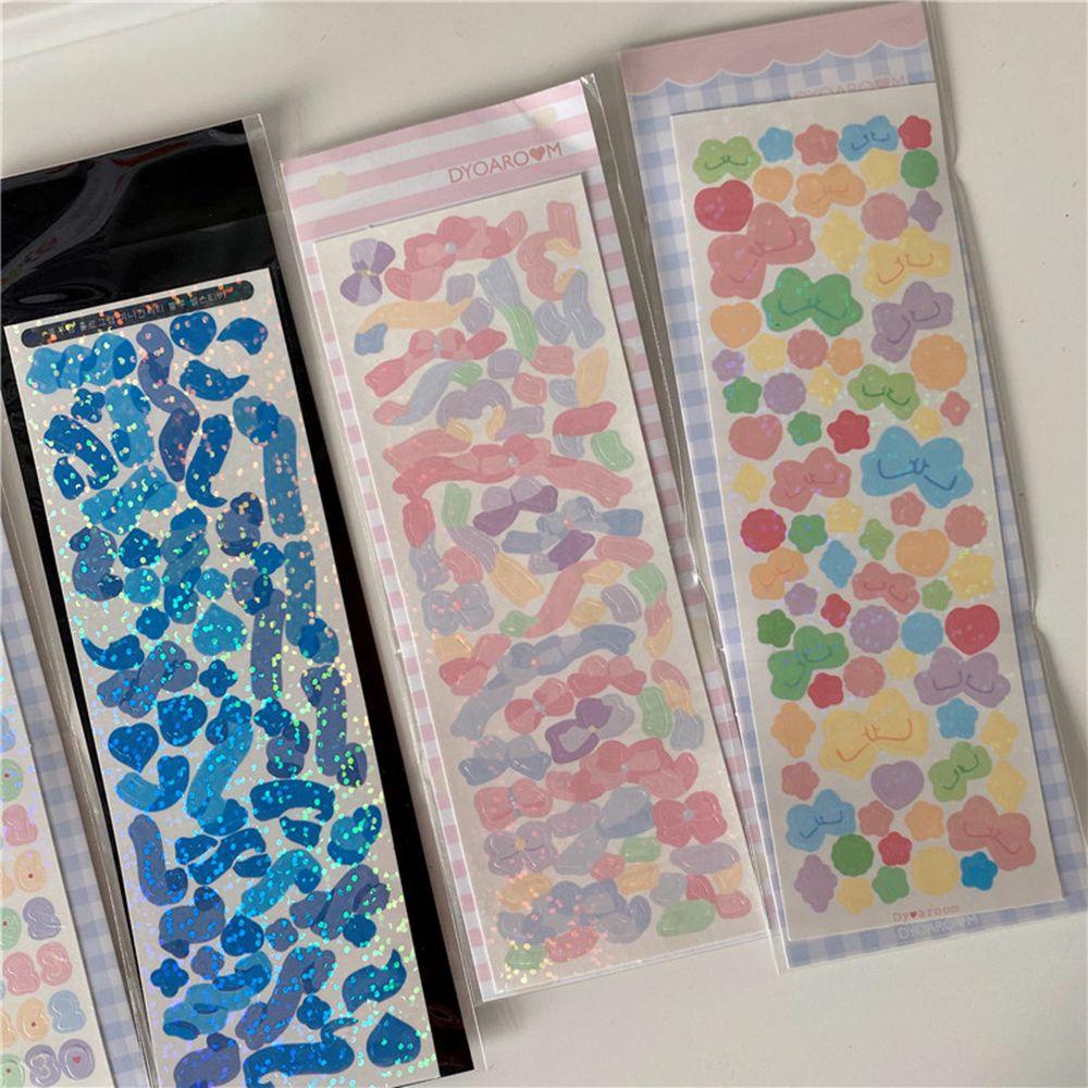 R-bunga Stiker DIY Korea Glitter Perekat Diri Jurnal Diary Scrapbooking