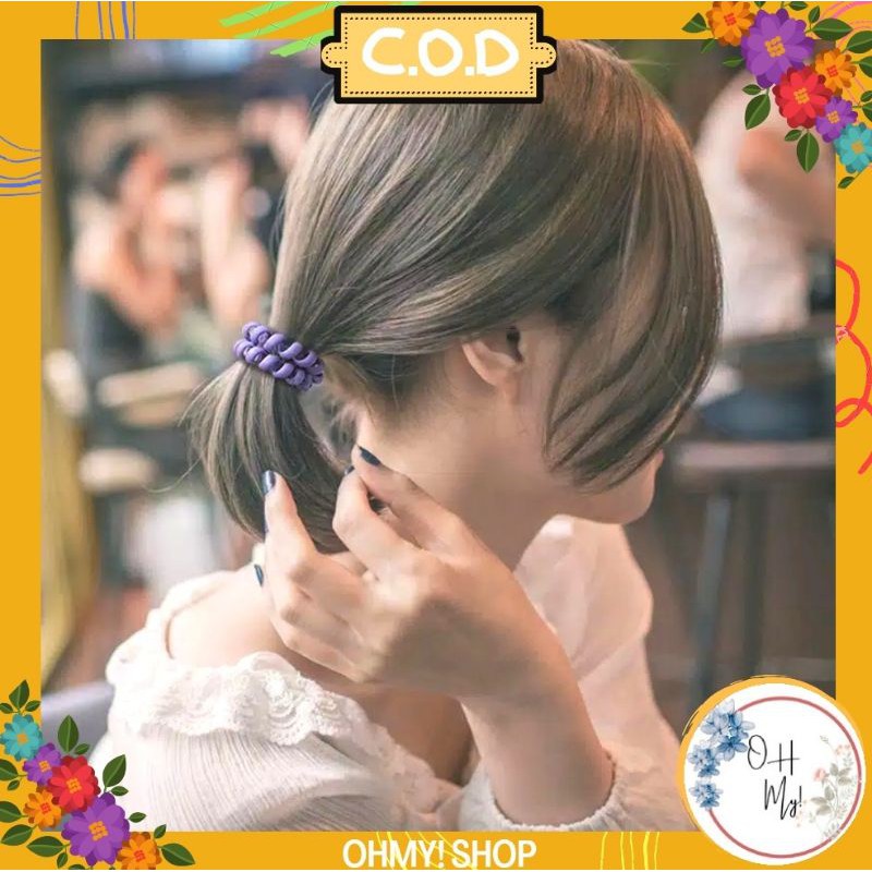 [ COD ] Ikat Rambut Spiral Fashion Korea / Kunciran Rambut Kabel / Tali Rambut Elastis-5