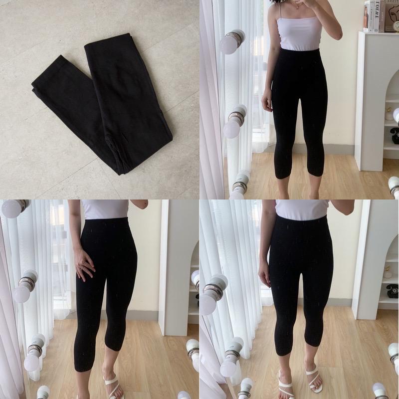 HOPYLOVY - Legging Wanita Polos 7/8 Bahan Spandek Stretch