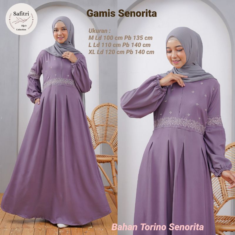 TANIA DRESS 1 bahan Torino Senorita aplikasi bordir busui bumil friendly by Safitri Fashion