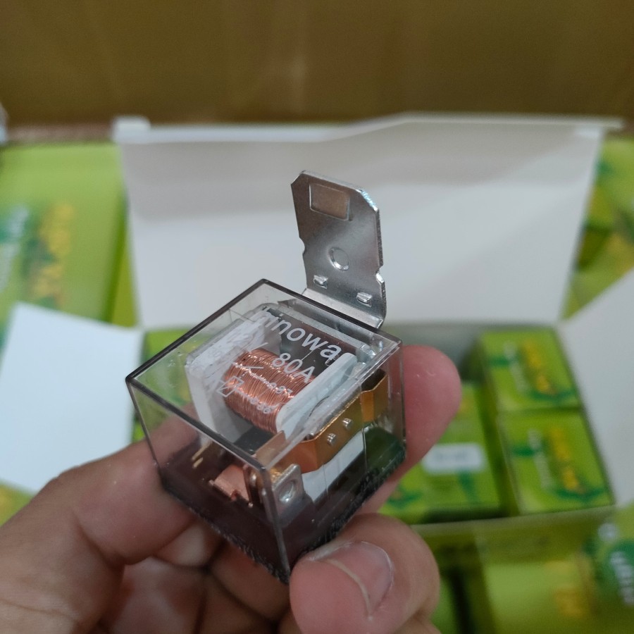 Relay Klakson Transparan Kaki 4 12V 80A Riley Relay Alarm Sen Sein Motor Mobil Sparepart Original