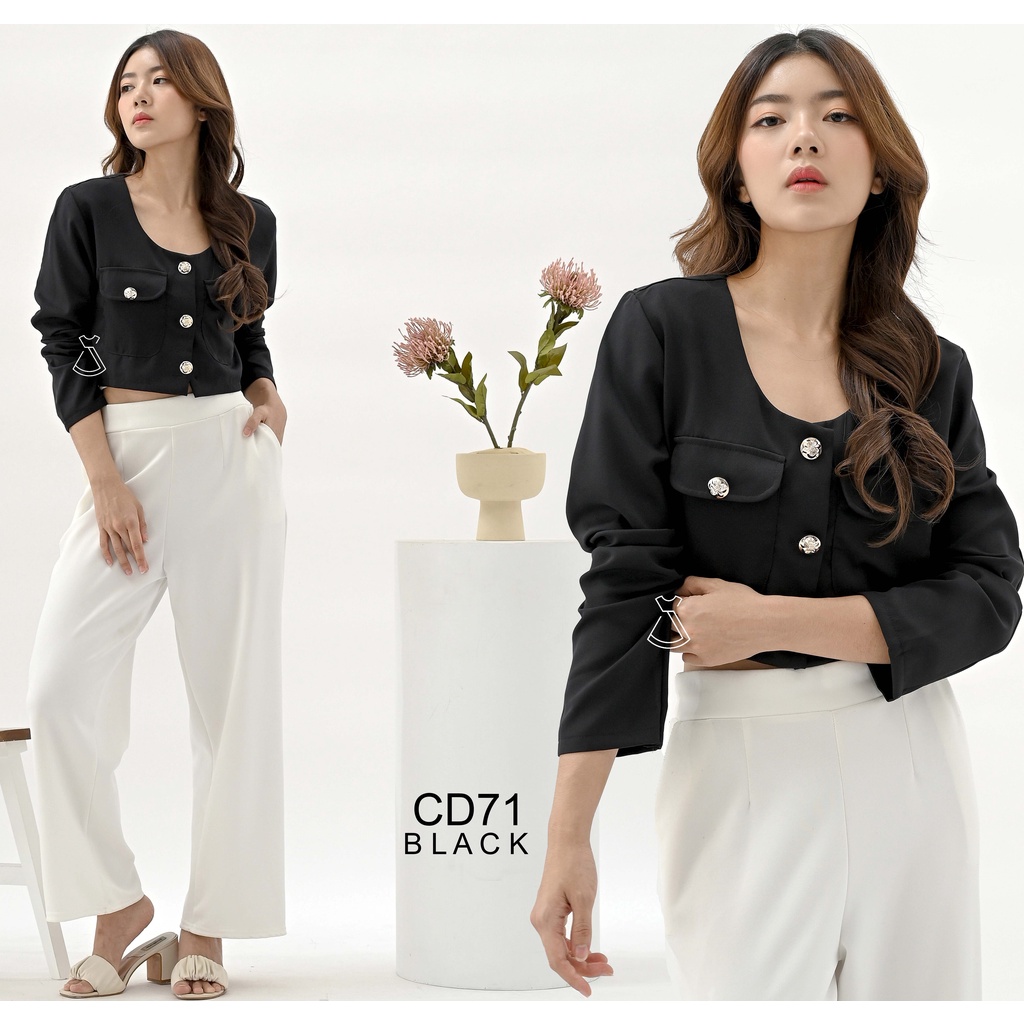 SEOLA - CD71 - Blazer Cropped Woven Casual