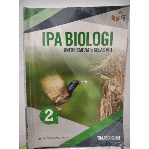 Buku IPA Biologi Erlangga Kelas 8 SMP 2 bekas