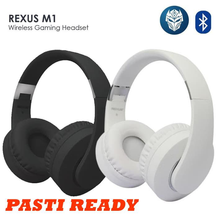GROSIR - REXUS M1 WIRELESS HEADSET GAMING BLUETOOTH HEADPHONE+MICROSD+FM RADIO - PUTIH HEADSET GAMI