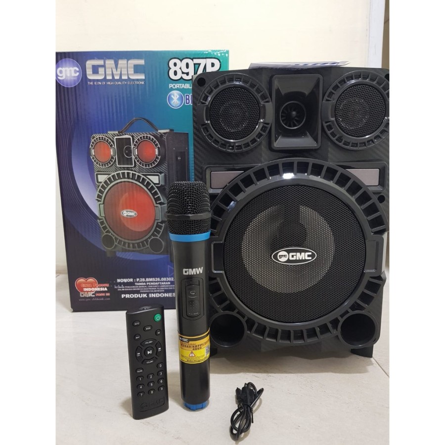 Termurah GMC 897Q | 897P Speaker Portable Ampli Meeting BLUETOOTH - 6,5 inch Bonus mic Wireless Bisa Bayar Ditempat | FMS