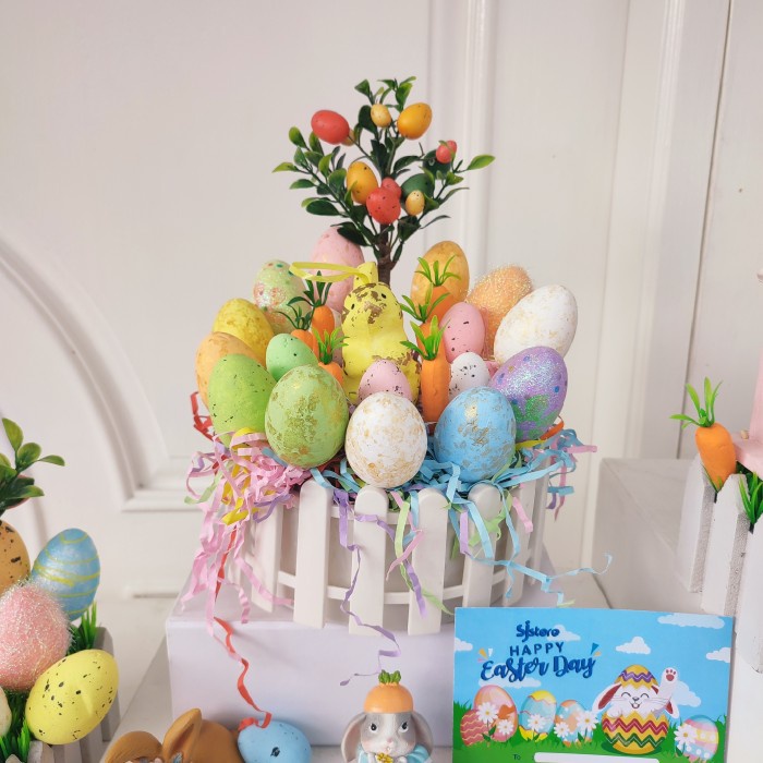 

Paket dekorasi box hampers easter bunny eggs kelinci telur paskah 142 - No. 3...