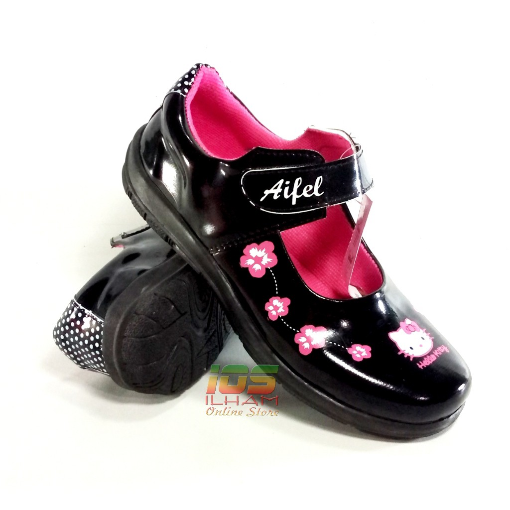 Aifel A.02 Sepatu Pantofel Anak Hello Kitty Size 26-35 Hitam Pink