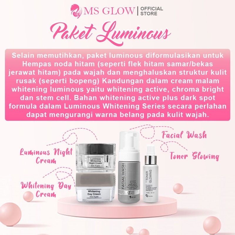 MS GLOW PAKET WAJAH ORIGINAL READY SEMUA PAKET WAJAH msglow