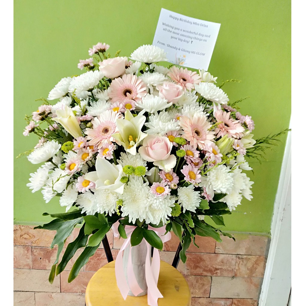 BM01 flower medan bunga meja medan bunga grand opening kantor toko murah bunga mawar asli bungauntuk