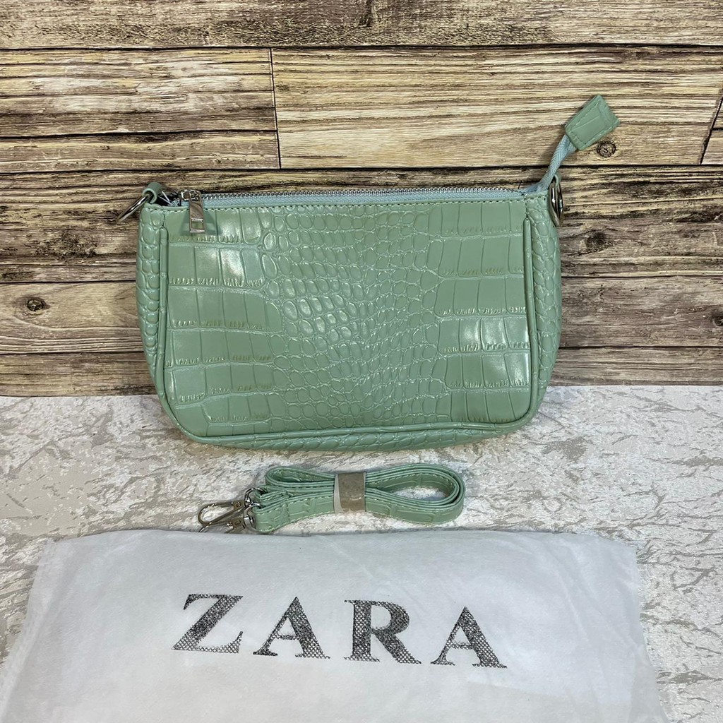 Shoulder Bag Zara Croco FREE DUSTBAG / Tas Selempang Bahu Leather Tas Kulit