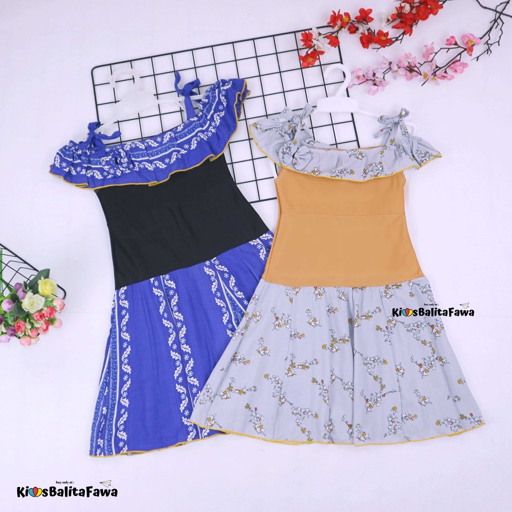 Dress Moza uk 1-2 Tahun / Gaun Import Kensi Tanktop Cewek Adem Murah Baju Dres Anak Perempuan