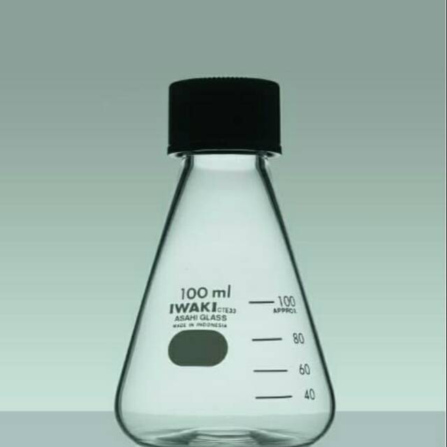 IWAKI.4985FK250-33 Erlenmeyer Screw Cap 250ml | Erlenmeyer Tutup Ulir