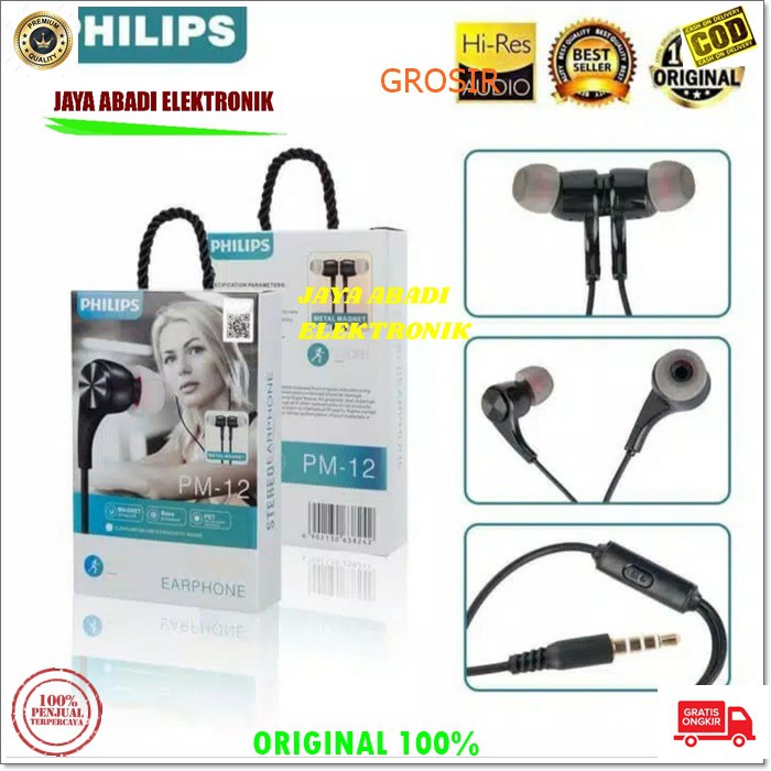 J316 PHILIPS MAGNET HANDSFREE DOUBLE BASS DUAL BASS HEADSET MAGNETIC MIC STEREO CALL HIFI EARPOD HF CABLE KABEL EARPHONE MUSIK TELPON HP MEGABASS HANDPHONE AUDIO SUARA SMULE KARAOKE MAGNETIK  BISA SEMUA JENIS HP DENGAN SUARA JERNIH DAN BASNYA BULET