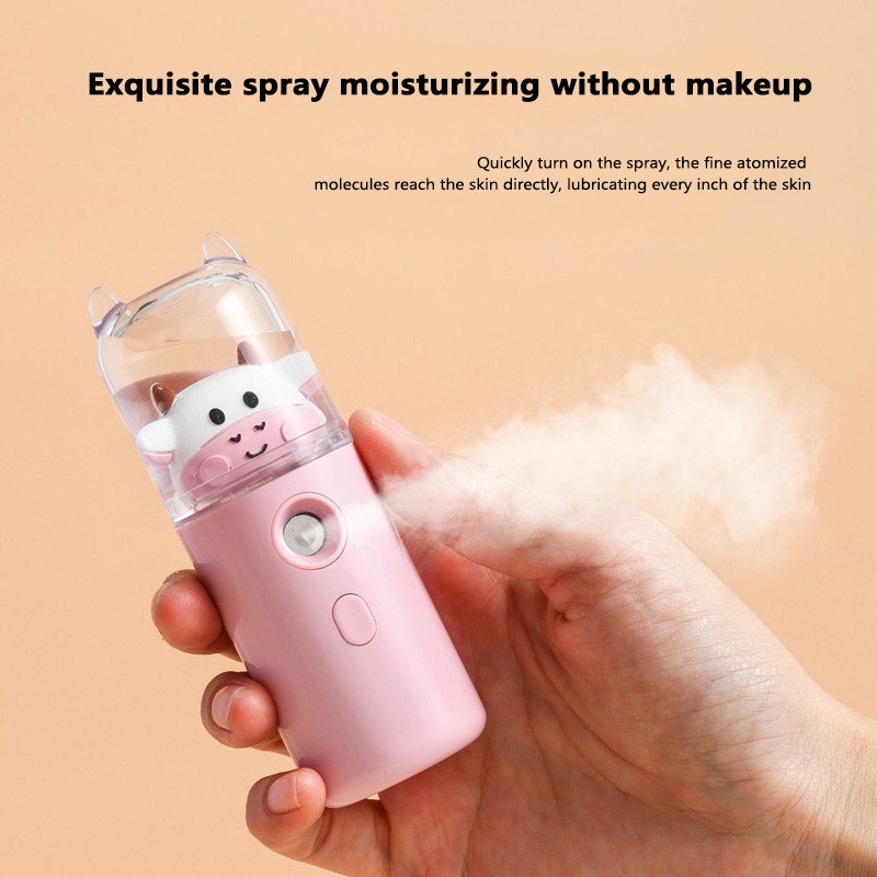 (COD) Mini Nano Spray Facial Humidifier Cute Pet Handheld USB Water Replenishment Instrument