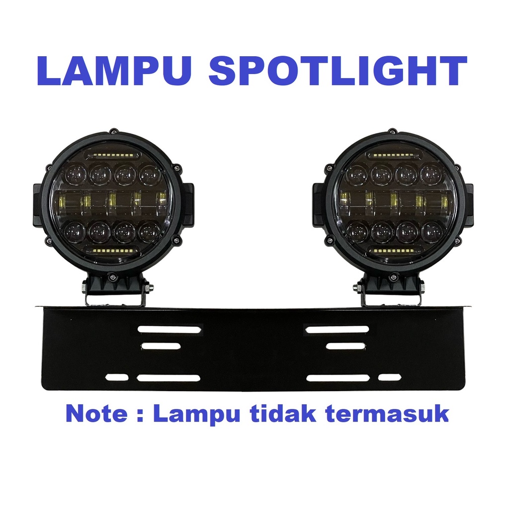 Dudukan Bracket Lampu LED Tembak Braket Tatakan Besi Breket Tanduk Bumper Plat Nomor Sorot Mobil Universal Foglamp