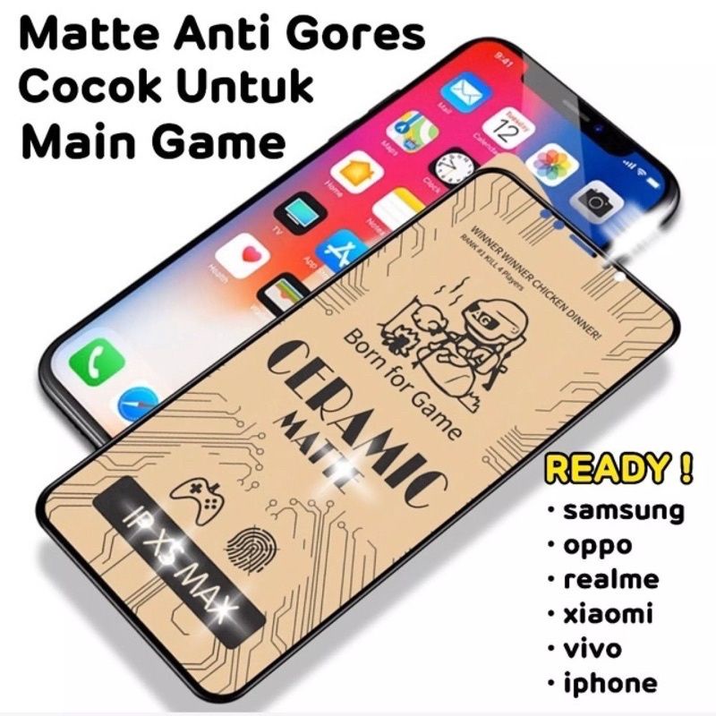 REALME V3_V5 5G_V11 5G_V11S 5G_V13 5G_V15 5G _ANTIGORES MATTE CERAMIC GLARE ANTI MINYAK GAME TEMPERED ANTI PECAH