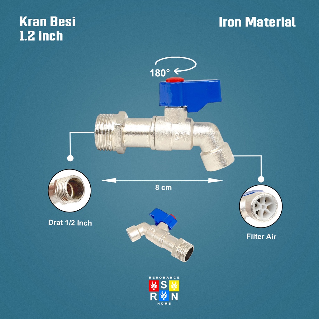 Kran Air Besi 1/2 Inci Keran / Kran Tembok Resonance Home