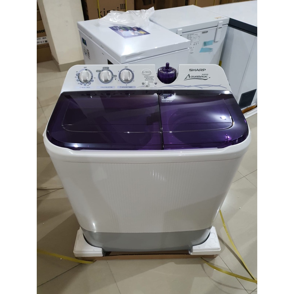 SHARP ES-T85CR-VK MESIN CUCI 8KG 2 TABUNG SUPER AQUA MAGIC