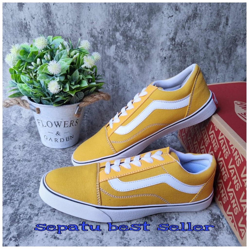 Siap Kirim Sepatu Sekolah Vans Era Authentic California Kuning Pria Wanita