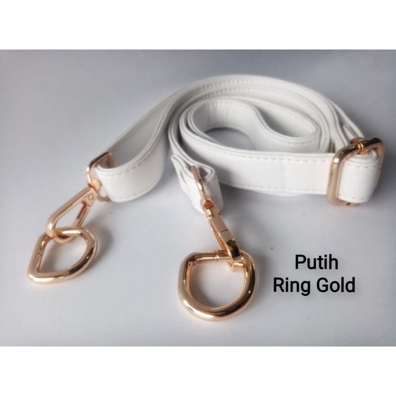 Strap 2,5cm Ring Gold Tebal Tali Tas Selempang Kulit Sintetis Ring Rosegold 100%Premium accesories untuk tas wanita terbaru slingbag perempuan