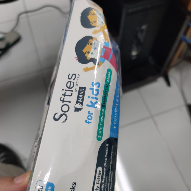 Masker Softies Daily Surgical Medis 30 Mask Wajah Polos Motif Earloop Anak Batik Parang Japanese